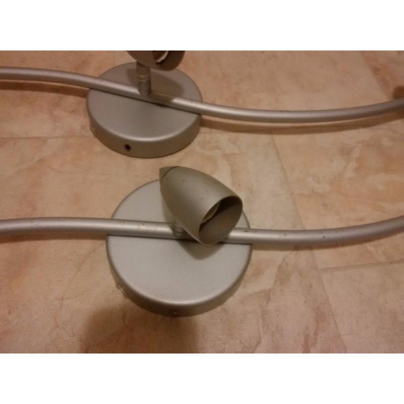 Silver Matt Finish 3 Way Spot/Ceiling Lights Bar with Adjustable Heads