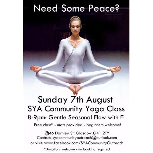 Community Yoga Class this Sunday 7 Aug!