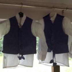 Boys waist coat and wing collar shirts plus bow tie age 4 and 6