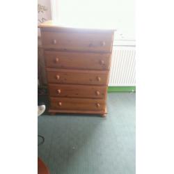 Pine chest of draws