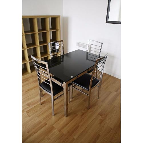 Smart Dining Set with 4 Chairs and Two Side Tables