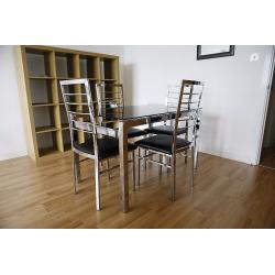 Smart Dining Set with 4 Chairs and Two Side Tables