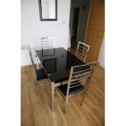 Smart Dining Set with 4 Chairs and Two Side Tables
