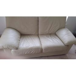 Cream leather sofa
