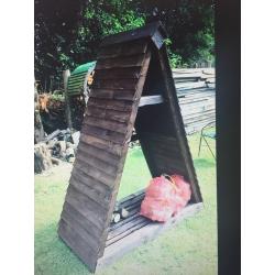 Wooden log store