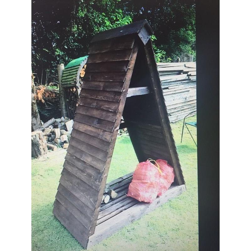 Wooden log store
