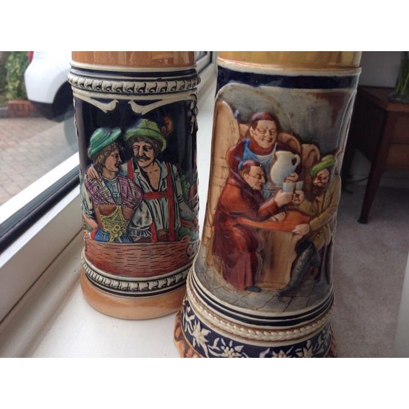 Attractive Bavarian beer steins