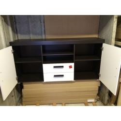 2 Door 2 Drawer Sideboard Cupboard Brown -White High Gloss *NEW*