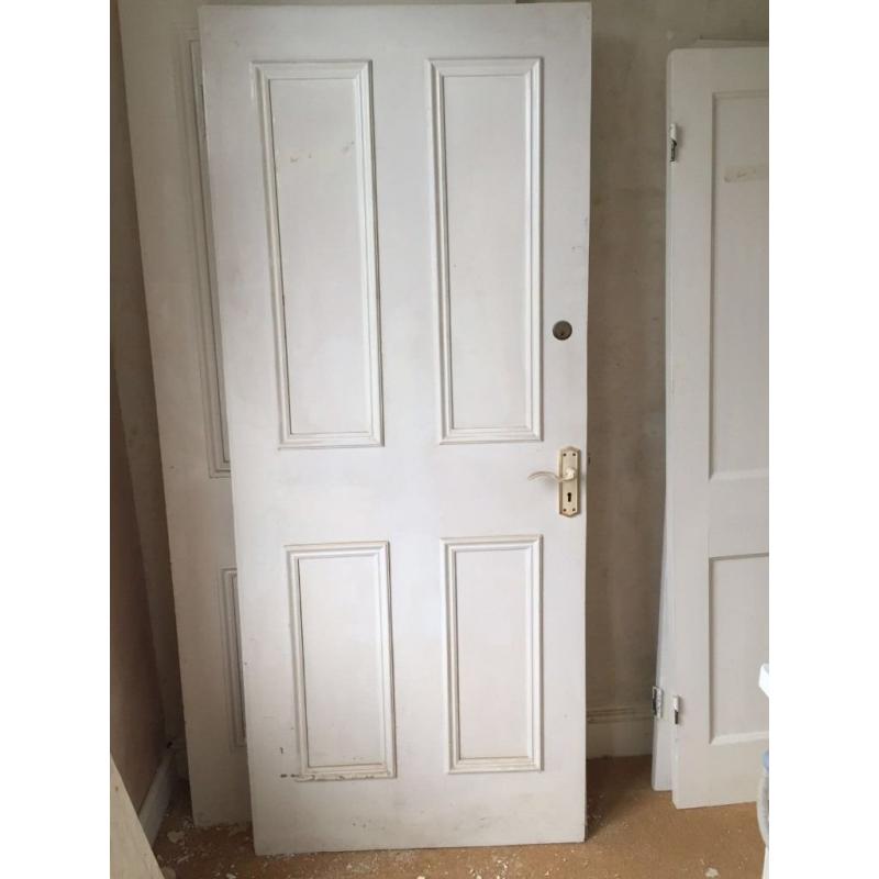White solid wood internal door