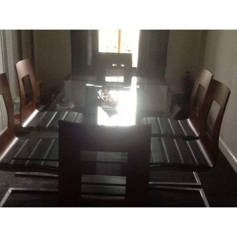 Glass table and chairs
