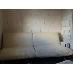 Nice sofa bed in cream wide-wale