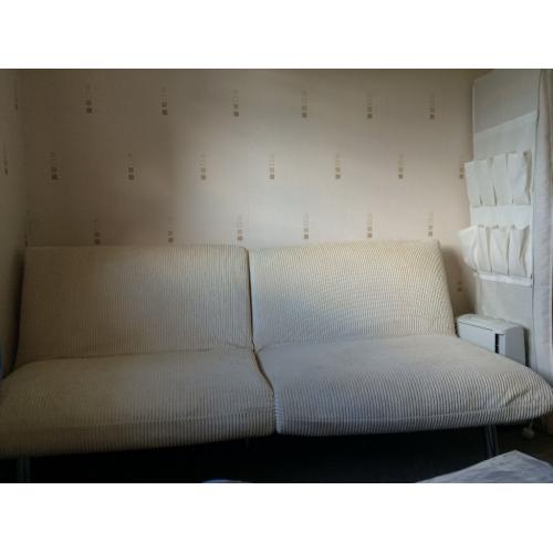 Nice sofa bed in cream wide-wale