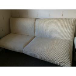 Nice sofa bed in cream wide-wale