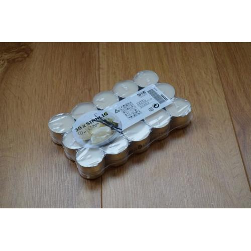 IKEA SINNLIG Scented tealight, Vanilla pleasure, natural - 30 pack - UNOPENED