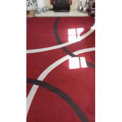 Large red rug. excellent cond.new colour scheme forces sale.230 x 180