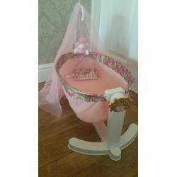 Baby Annabelle swinging crib and musical mobile