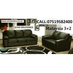 Malaysia 3+2 sofa set, black or brown, FREE STORAGE POUFFE WITH EVERY ORDER, all sofas guaranteed