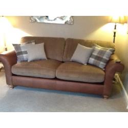 Stunning leather and fabric sofa