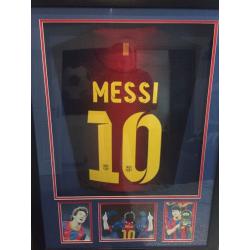 Lionel messi Barcelona framed football strip top