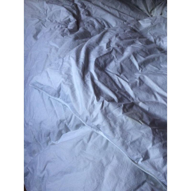 White king size feather duvet.