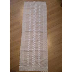 Genuine vintage embroidered ivory table runner