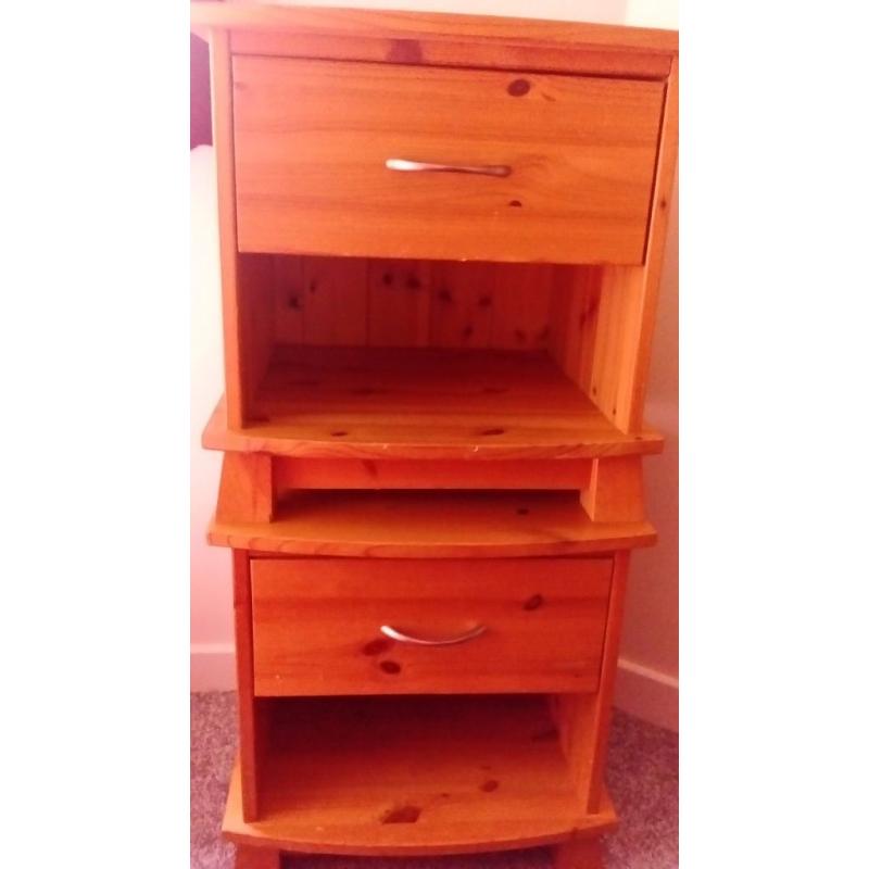 Bedside cabinet - solid pine wood (2 matching)