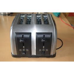 Brushed steel kettle and 4 slice toaster