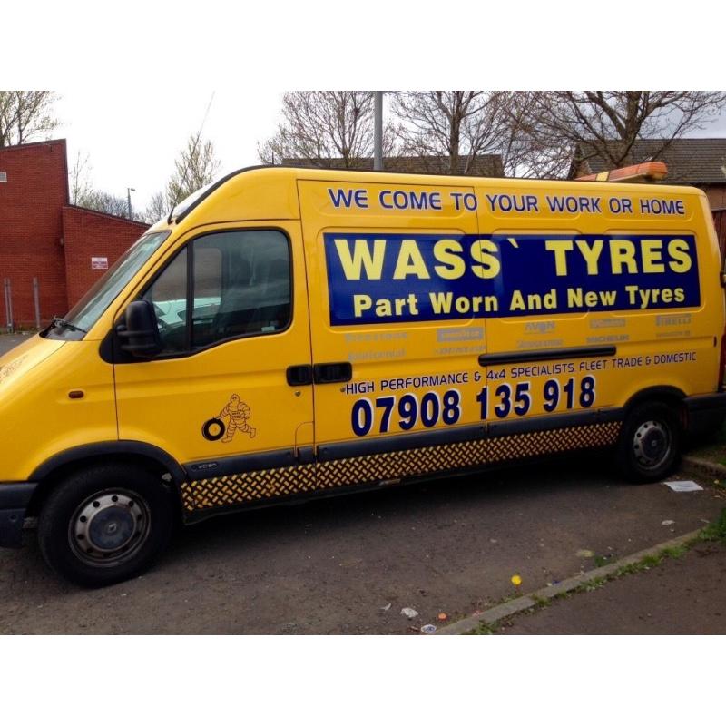 MOBILE TYRE CALL OUT SERVICE, TYRES FITTED AT YOUR HOME OR WORK, PART WORN & NEW TYRES ALL SIZES