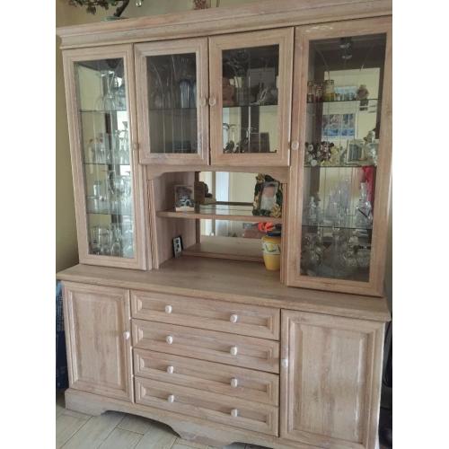 Limed Oak Glass topped Dresser