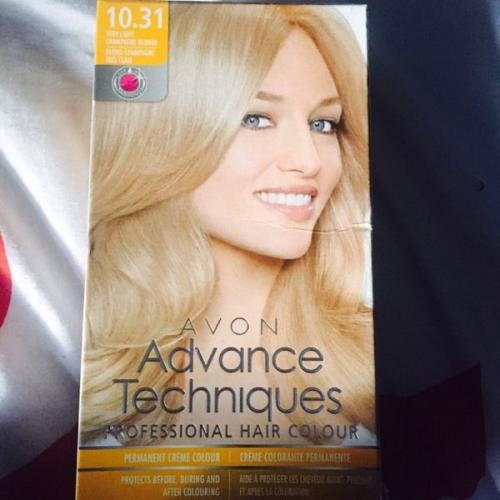 3x extra light champagne blond Avon hair dye