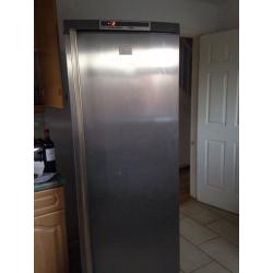 Free standing tall silver fridge