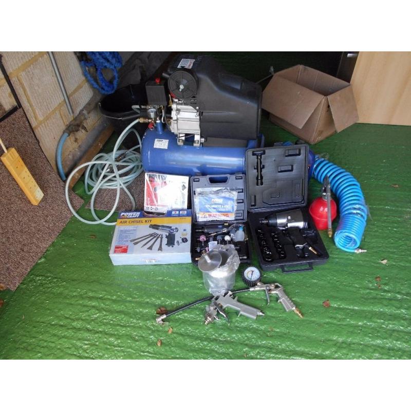 POWERCRAFT AIR COMPRESSOR AND ACCESSORIES - JOB LOT