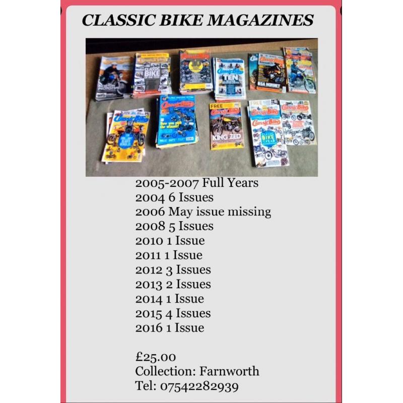 CLASSIC BIKE MAGAZINES