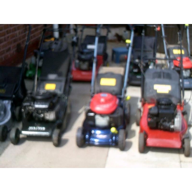 petrol lawnmowers for sale starting at 45-100 all can be tried on field good working order