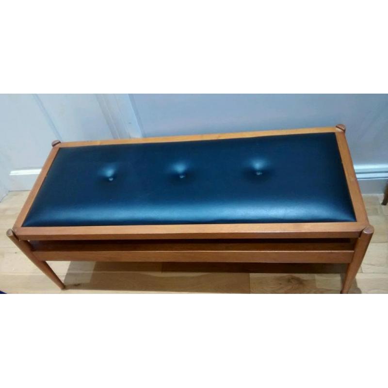 Retro Solid wood / Leather Coffee Table