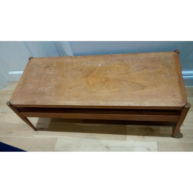 Retro Solid wood / Leather Coffee Table