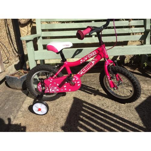 Girls first bike with stabilisers