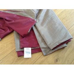 'Next' taupe/red curtains