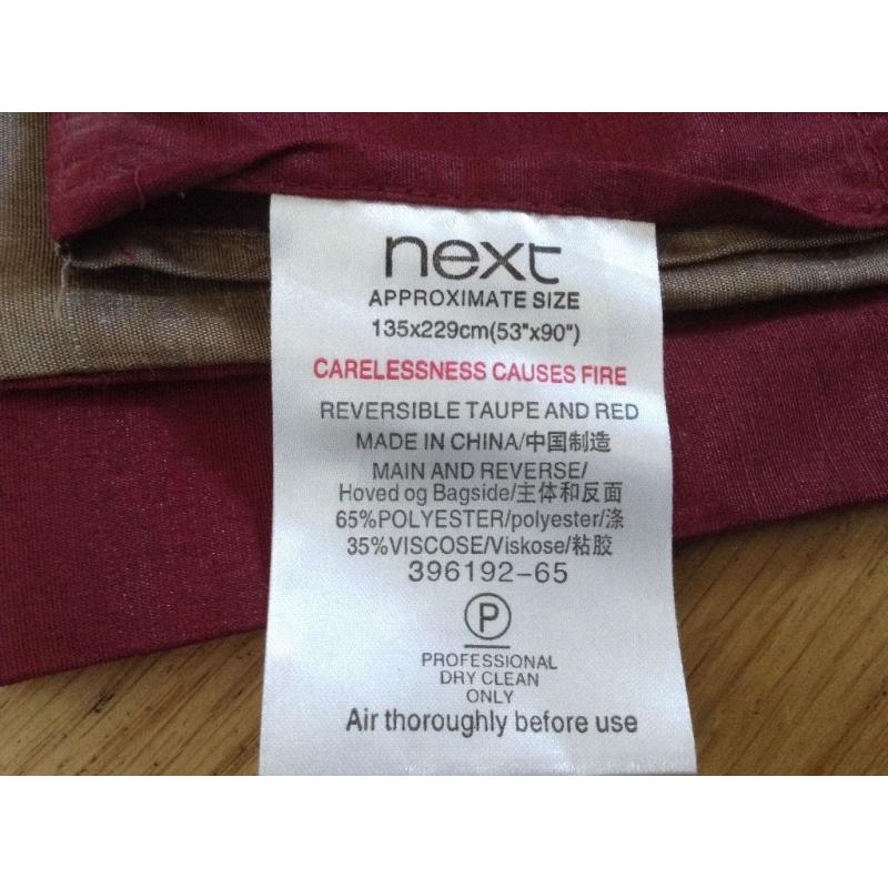 'Next' taupe/red curtains