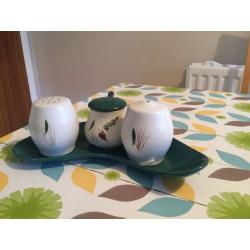 Denby vintage roaster and complete cruet