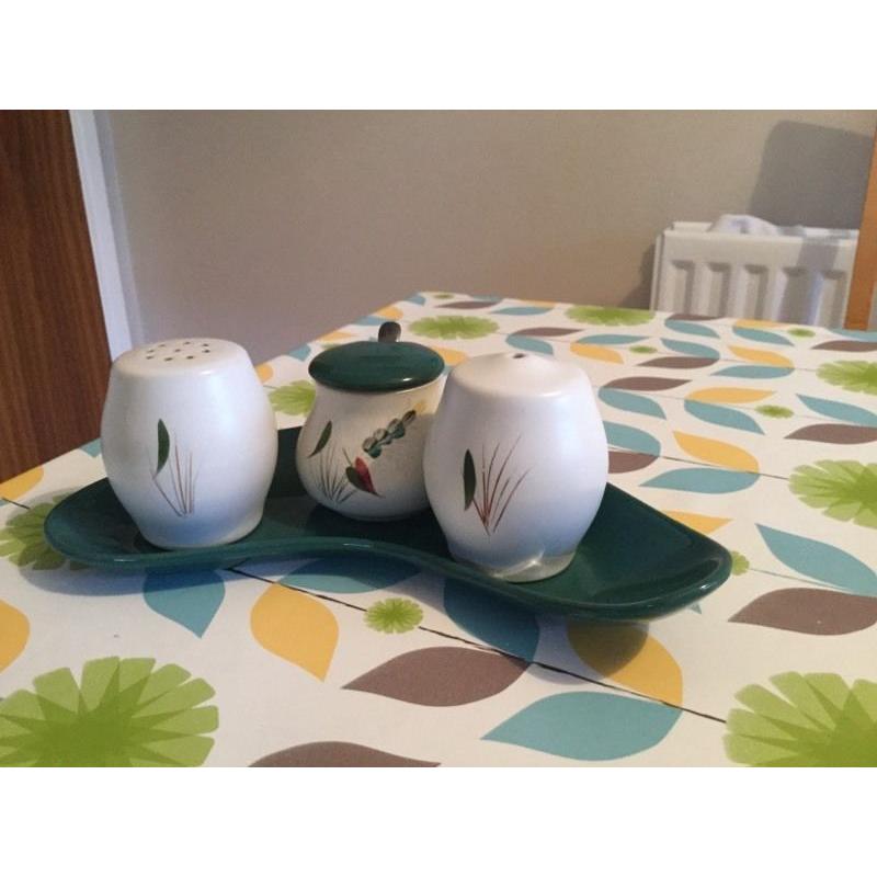 Denby vintage roaster and complete cruet