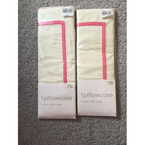 2 Brand New Pillowcases from Mothercare