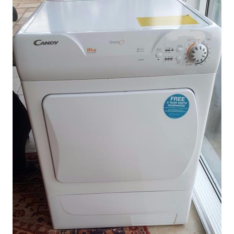 white candy grand 8kg load condenser tumble dryer excellent condition