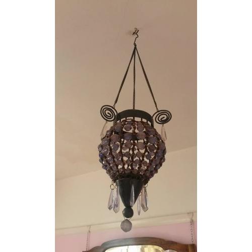 Hanging beaded lantern