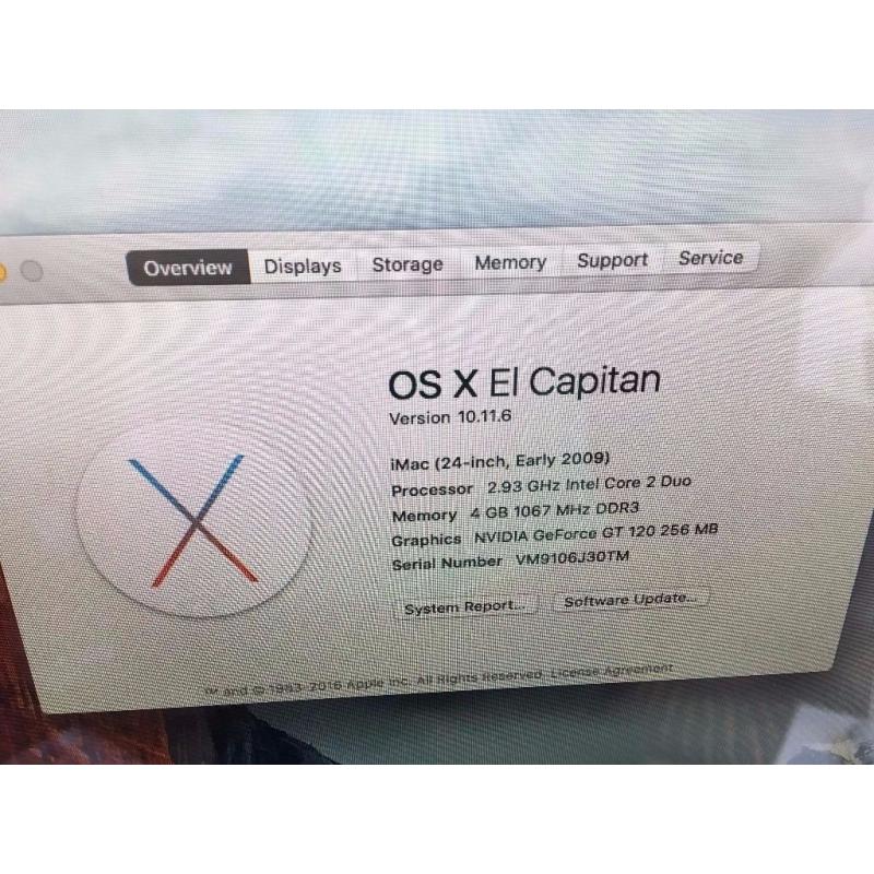 Apple iMac 24' Intel dual core 2.93GHZ, 4GB ram, 1TB hard drive, GeforceGT 120, Boxed