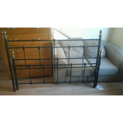 King size bed with matress. Metal black