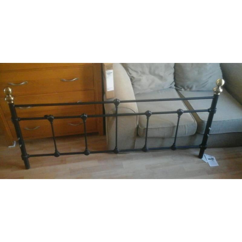 King size bed with matress. Metal black