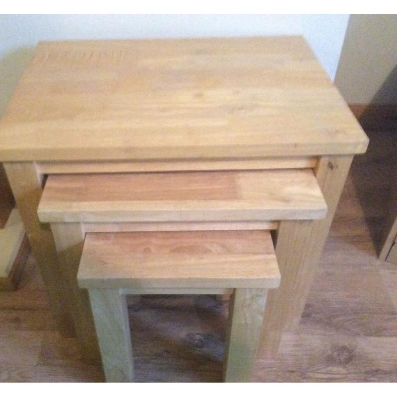 Solid Beech Nest of Tables
