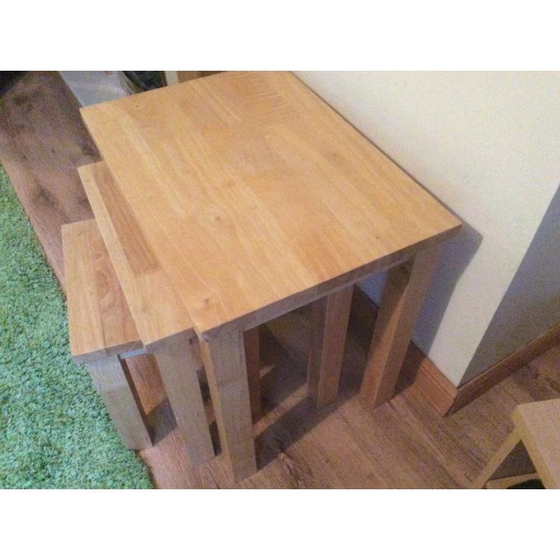 Solid Beech Nest of Tables