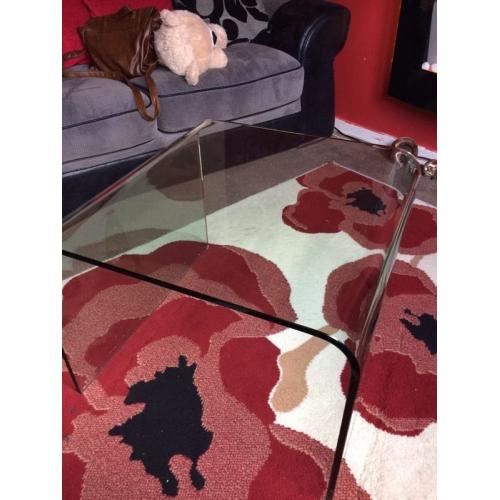 Glass coffee table
